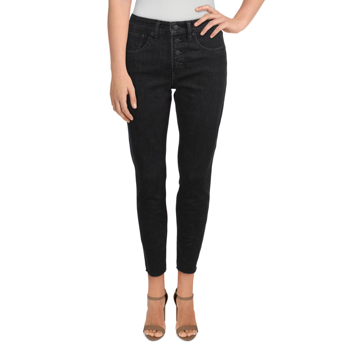 Lucky Brand Womens Bridgette Black Raw Hem Slimming Skinny Jeans 25 ...