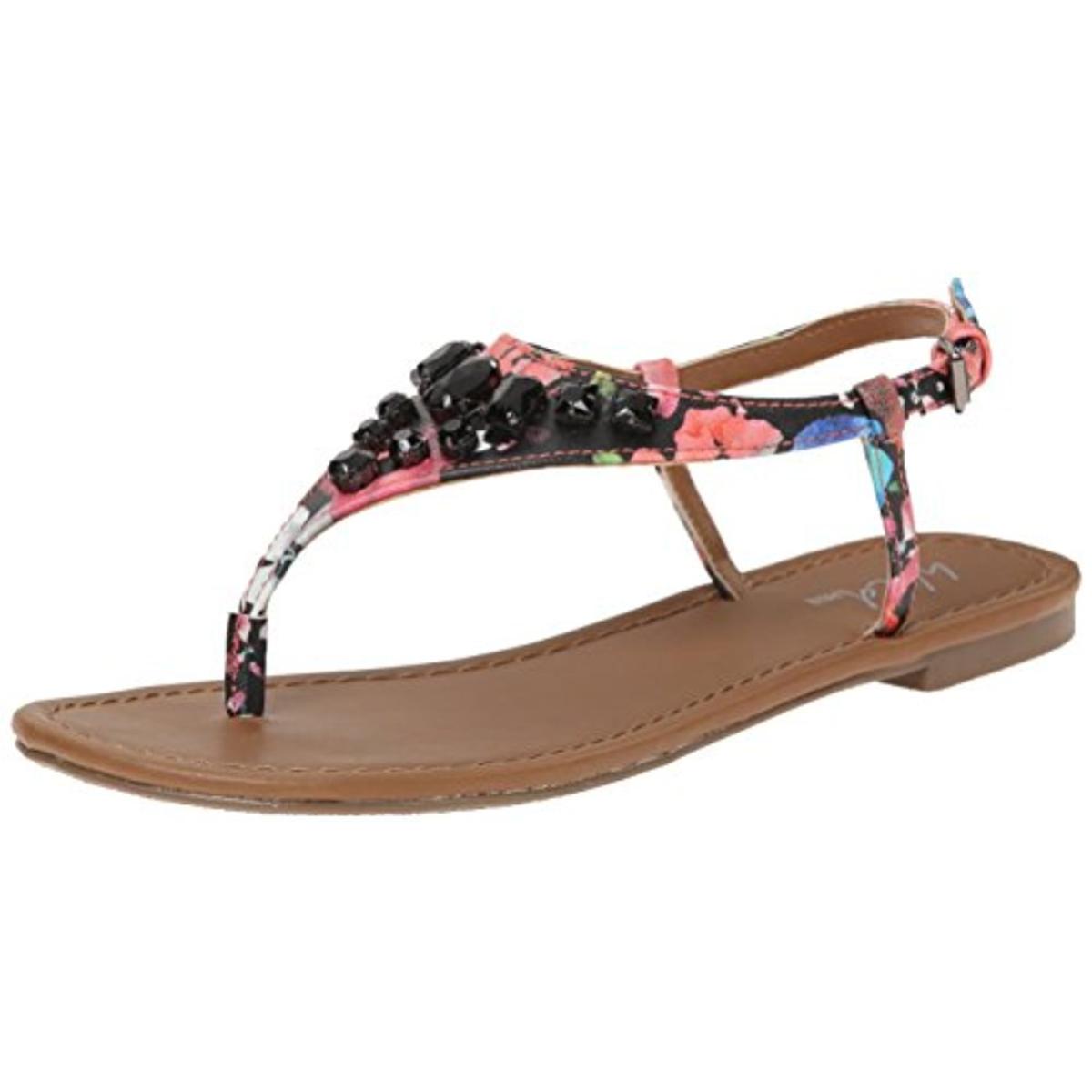 Wild Pair 8205 Womens Frazier Faux Leather T-Strap Thong Sandals Shoes BHFO