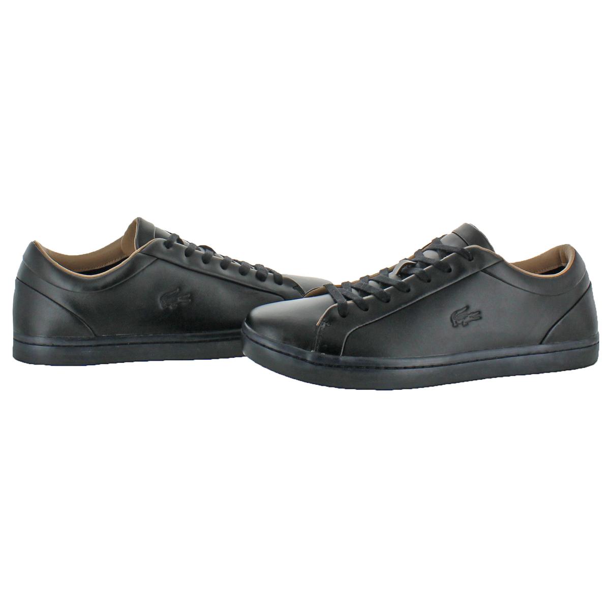 lacoste men's straightset leather trainers
