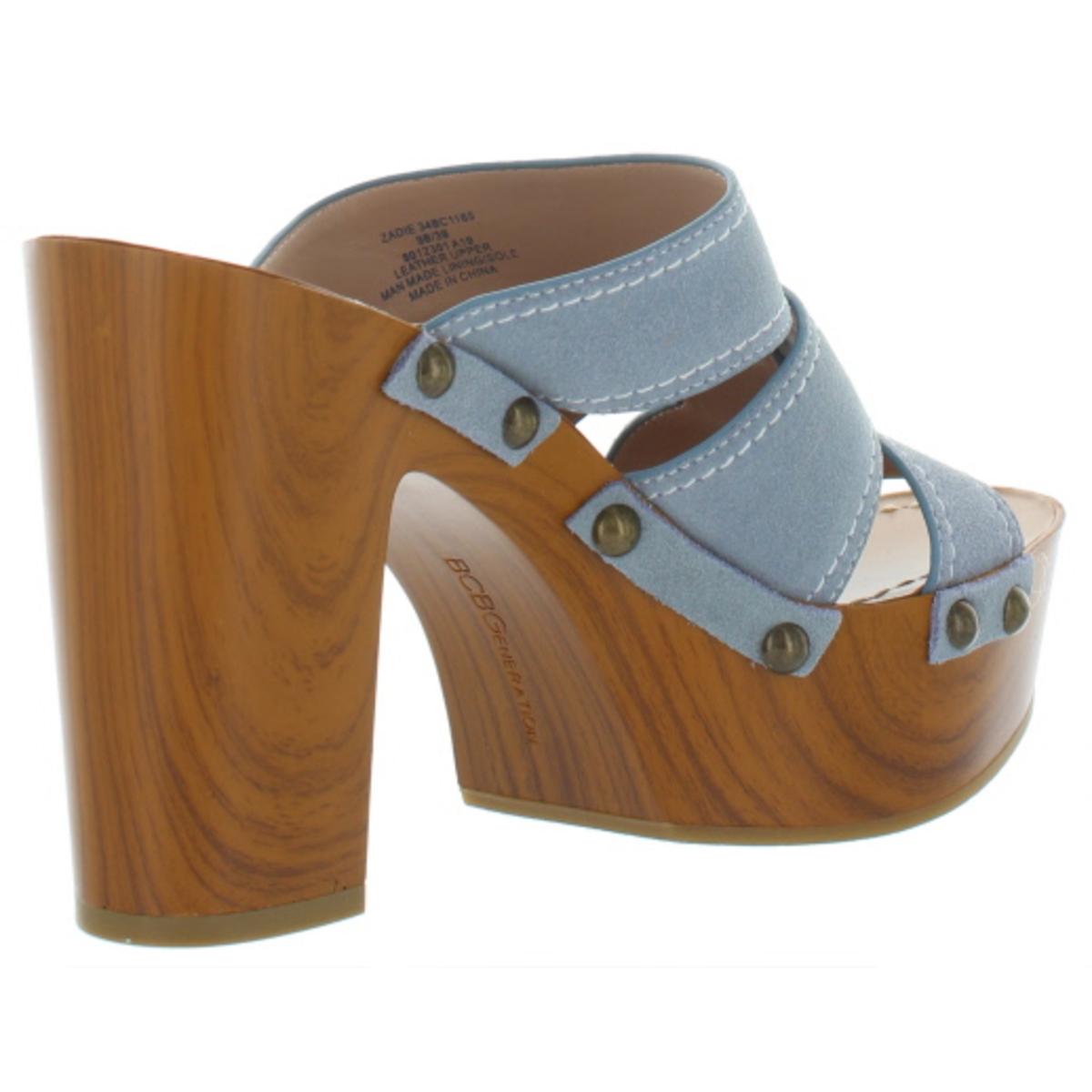 BCBGeneration Womens Zadie Faux Leather Slip On Platform Sandals Shoes BHFO 9912 | eBay