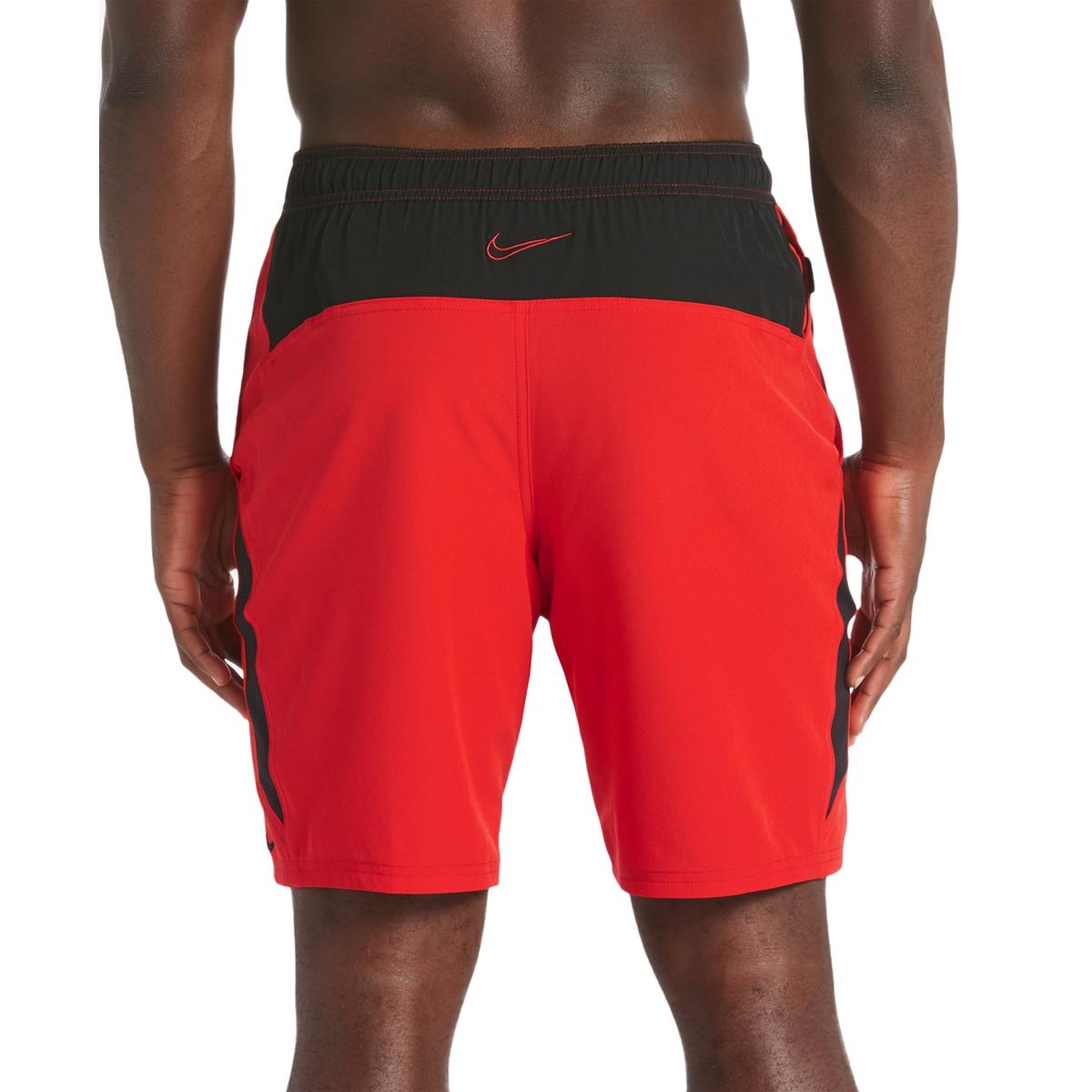 Nike  Mens 9 Volley Red Mesh LIned Beach Trunks Swim  Shorts 