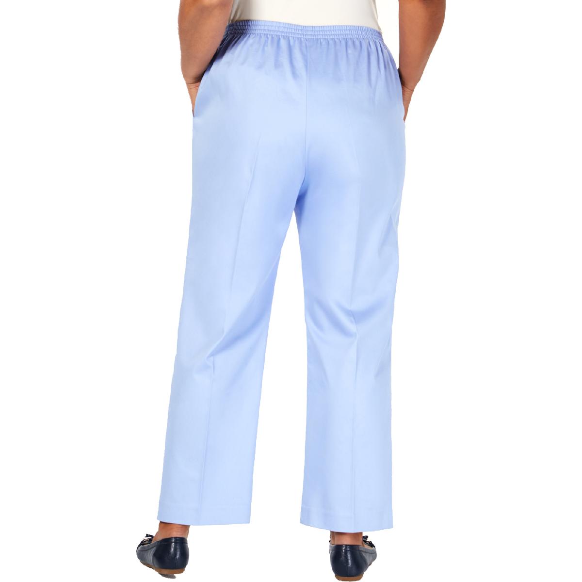 Alfred Dunner Womens Blue Pleated Dress Pants Trousers Plus 22W BHFO ...
