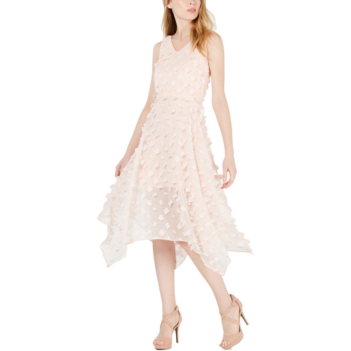 Kensie Womens Pink Applique Sleeveless Daytime Midi Dress 4 BHFO 7534 | eBay