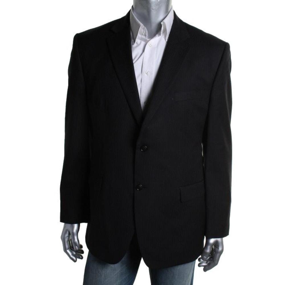 DONALD J. TRUMP Black Wool Pinstripe Two-Button Suit Jacket Blazer 46R ...