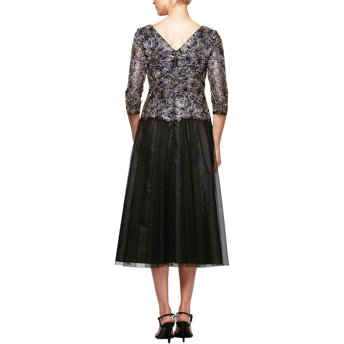 navy a line gown