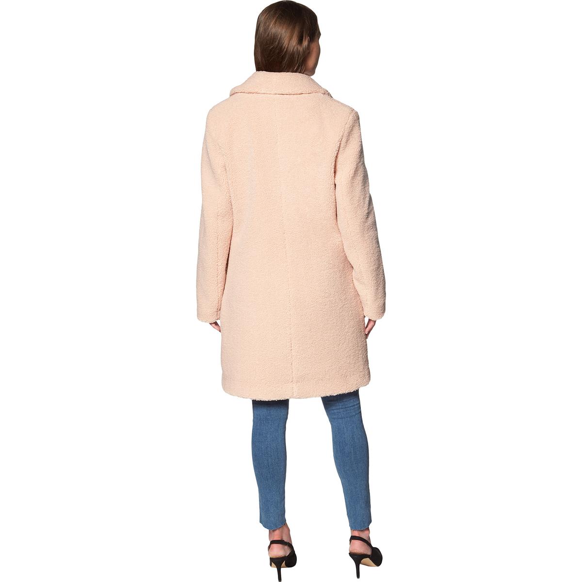 French Connection Teddy Faux Shearling Coat For Women Open Front Lapel Midi Coat Ebay