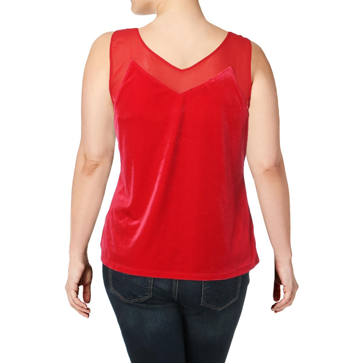 INC Womens Red Velvet Sleeveless Day to Night Shell Top M BHFO 4130 | eBay