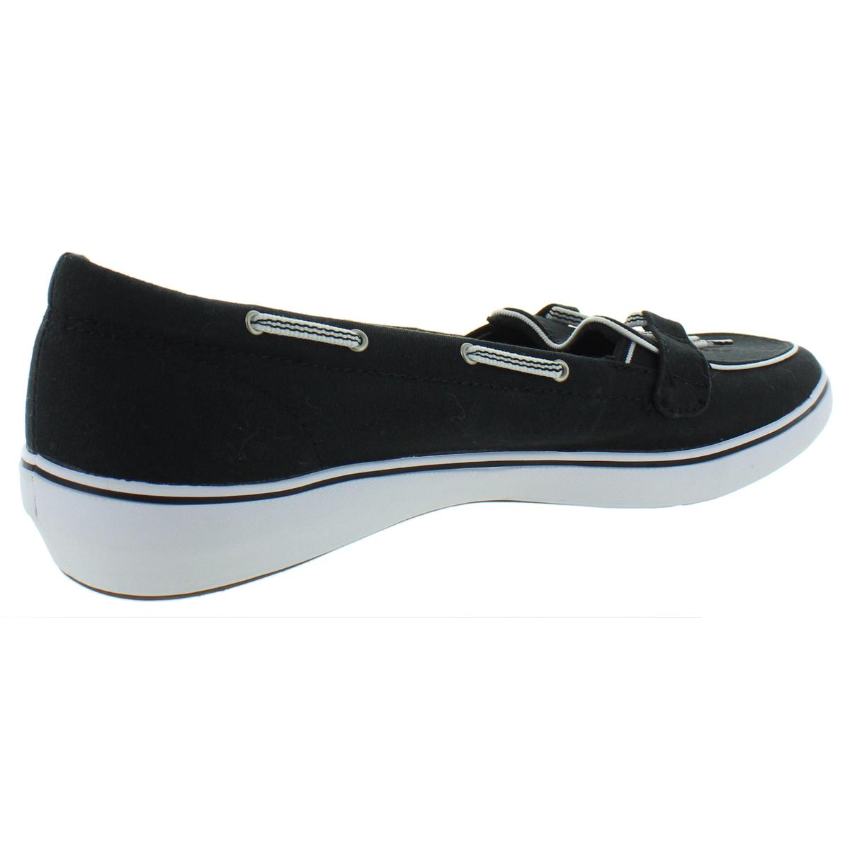 Womens Black Boat SlipOn Sneakers Shoes 10 Narrow (AA,N