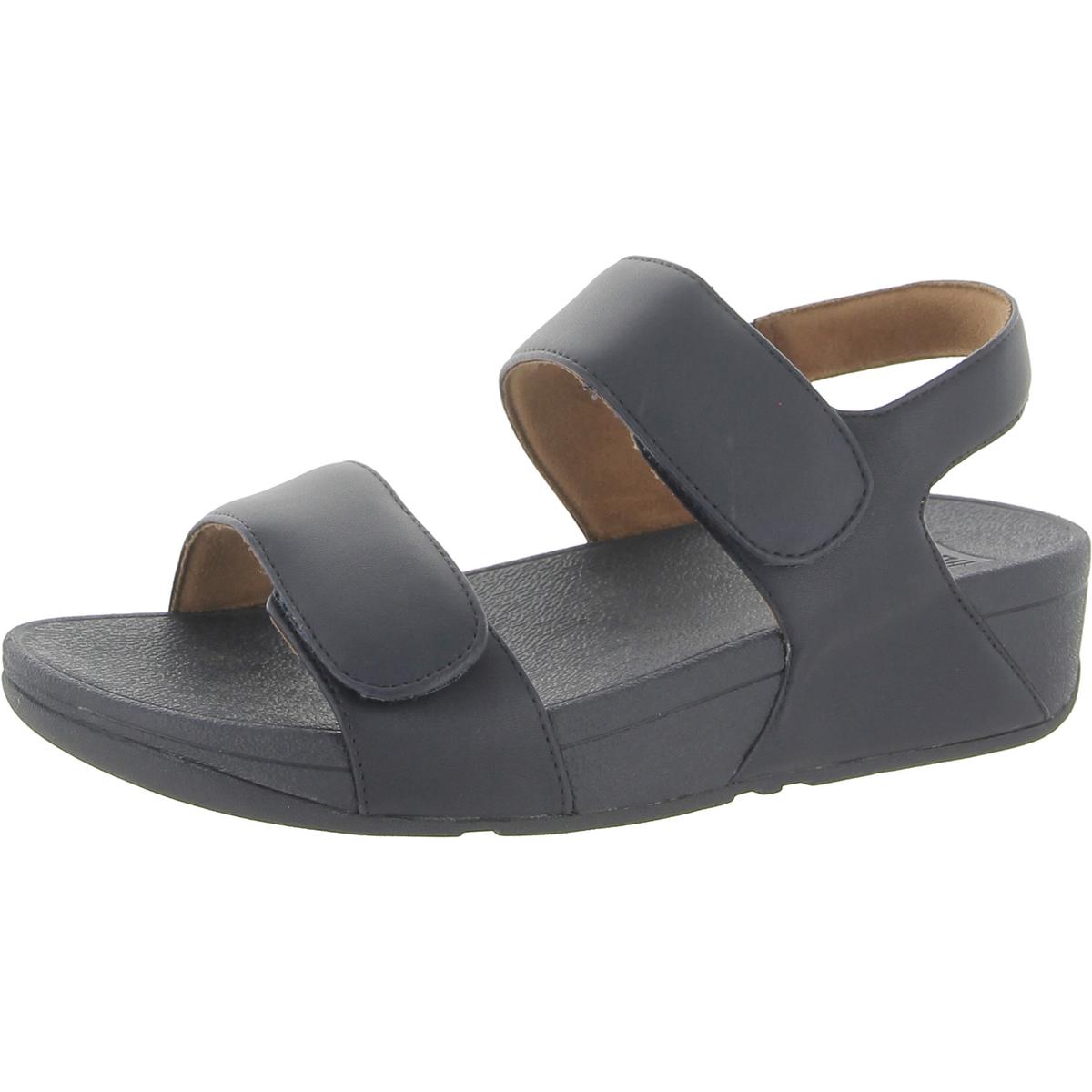 Женские босоножки на танкетке Lulu из темно-синей кожи Fitflop 7 Medium (B,M) BHFO 7617