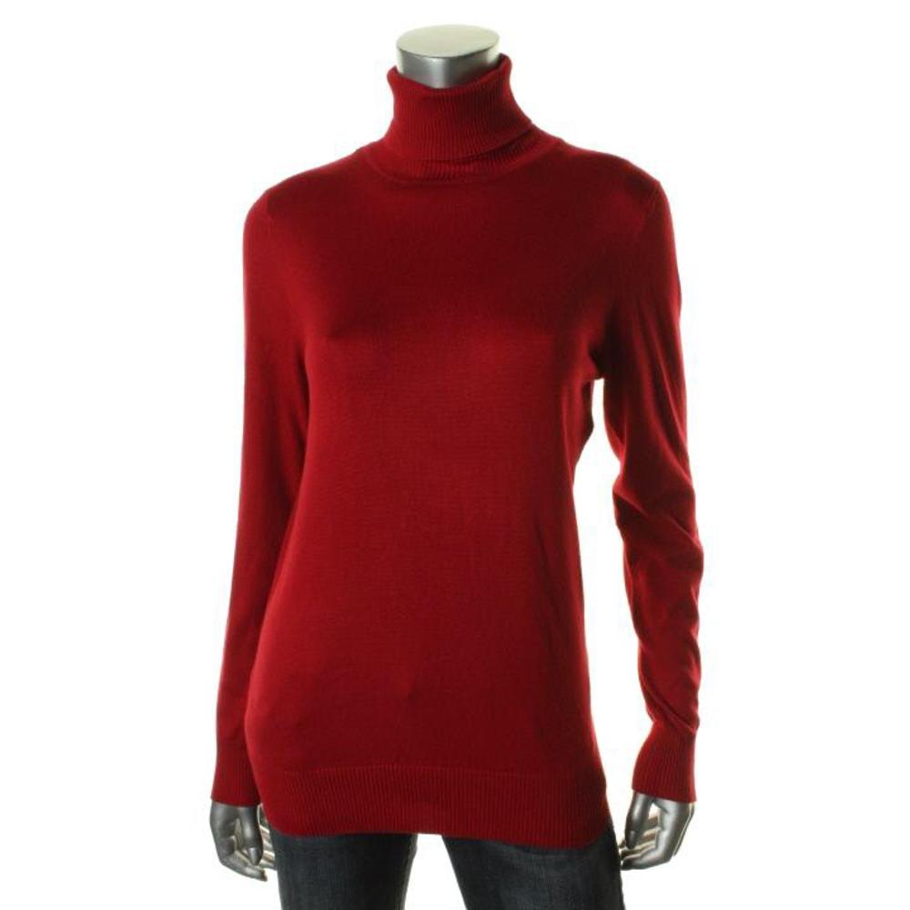 Joseph A 5370 Womens Knit Ribbed Trim Long Sleeves Turtleneck Sweater ...