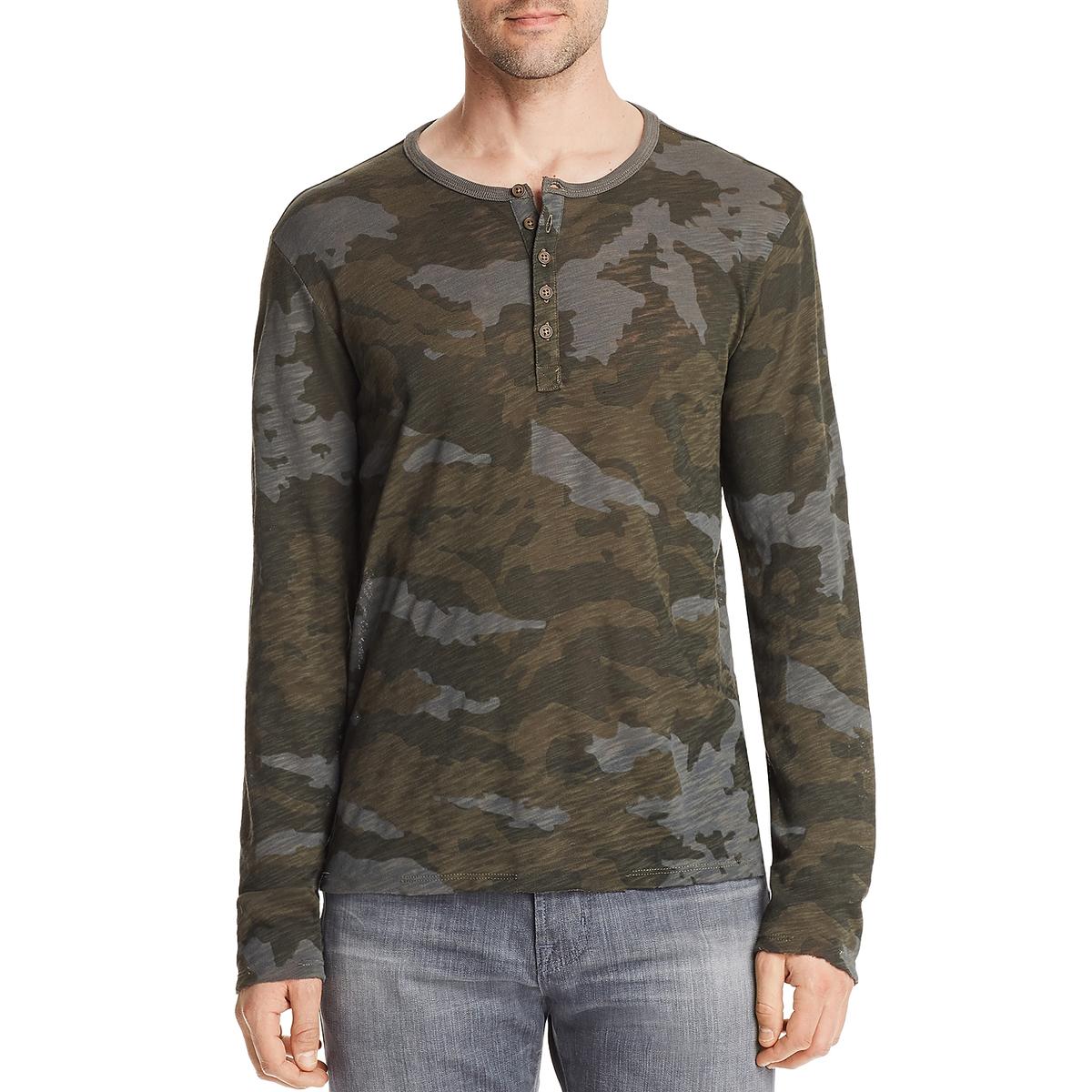 camo henley long sleeve