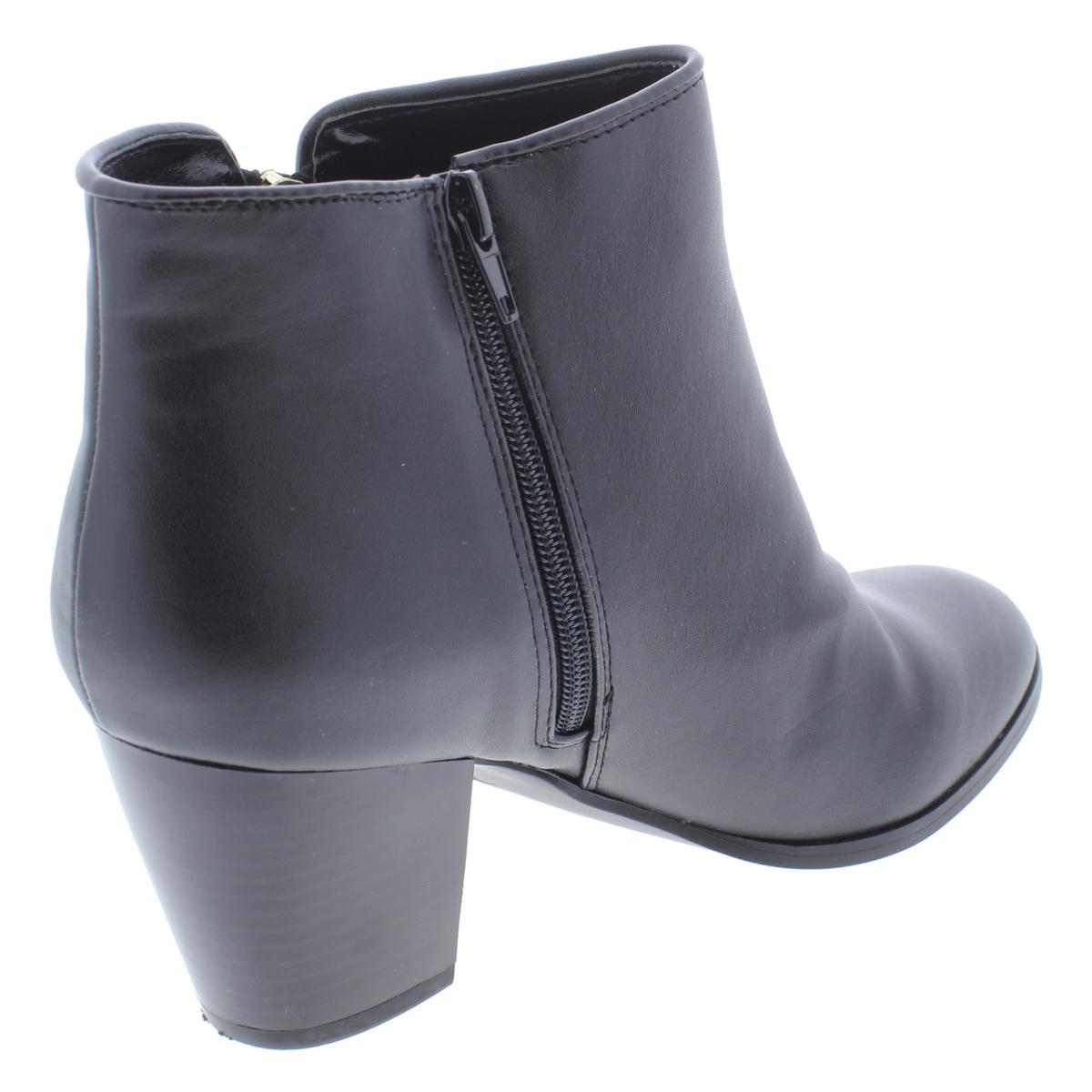black stacked heel bootie