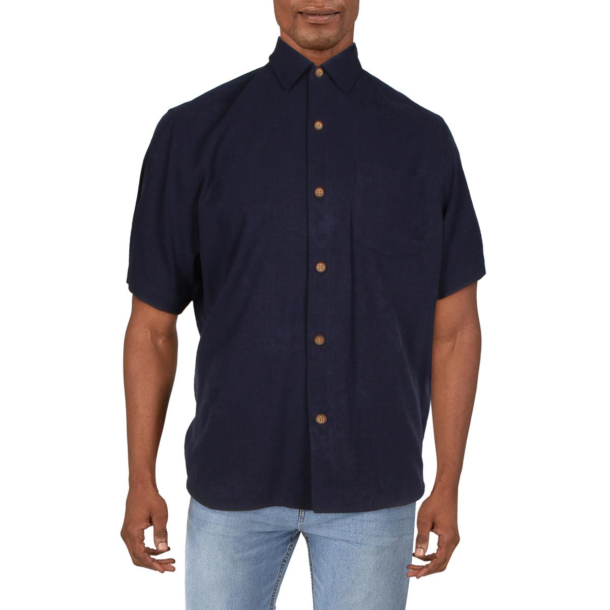 Мужская рубашка Tommy Bahama Mens Home Is Where the Hut Is Шелковая рубашка на пуговицах BHFO 7388