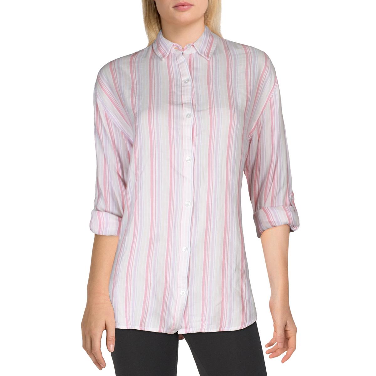 Gloria Vanderbilt Womens Amanda Collared Top Button-Down Top Shirt BHFO 0664 - Picture 3 of 4