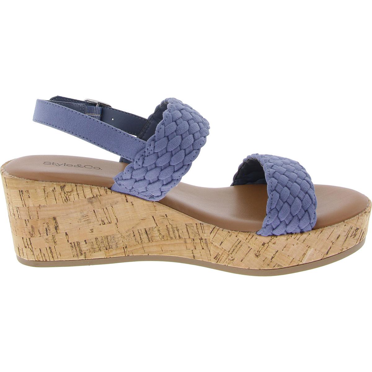 Style & Co. Womens Madenaa Faux Suede Open Toe Wedge Sandals Shoes BHFO 4440 - Picture 8 of 9