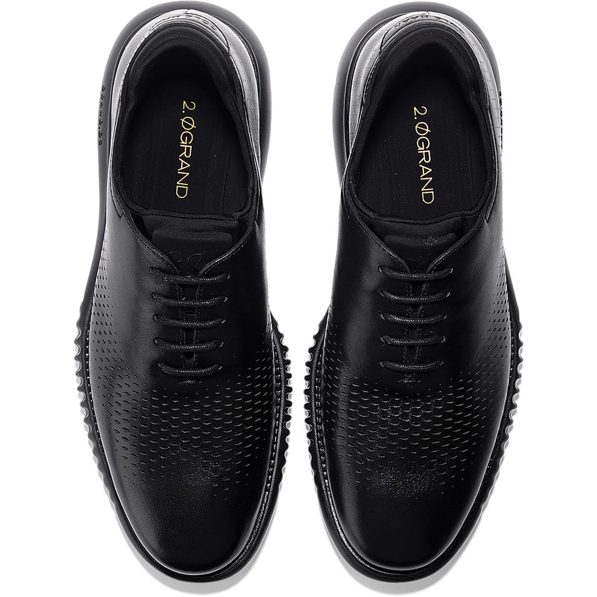 Cole Haan Mens 2 Zerogrand Black Leather Oxfords Shoes 9.5 Medium (D ...