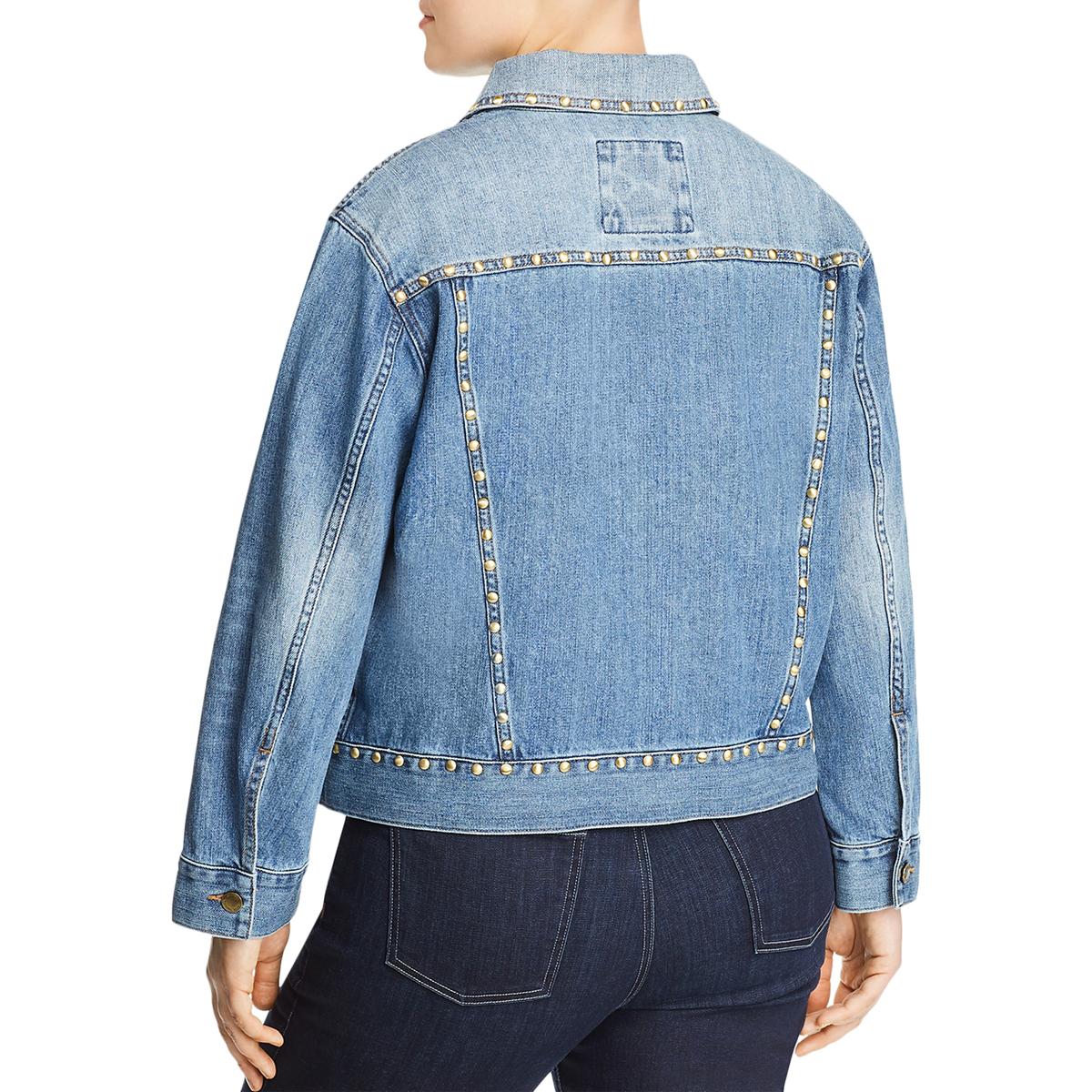 Michael Michael Kors Womens Blue Lightweight Denim Jacket Coat Plus 3x Bhfo 8690 Ebay 