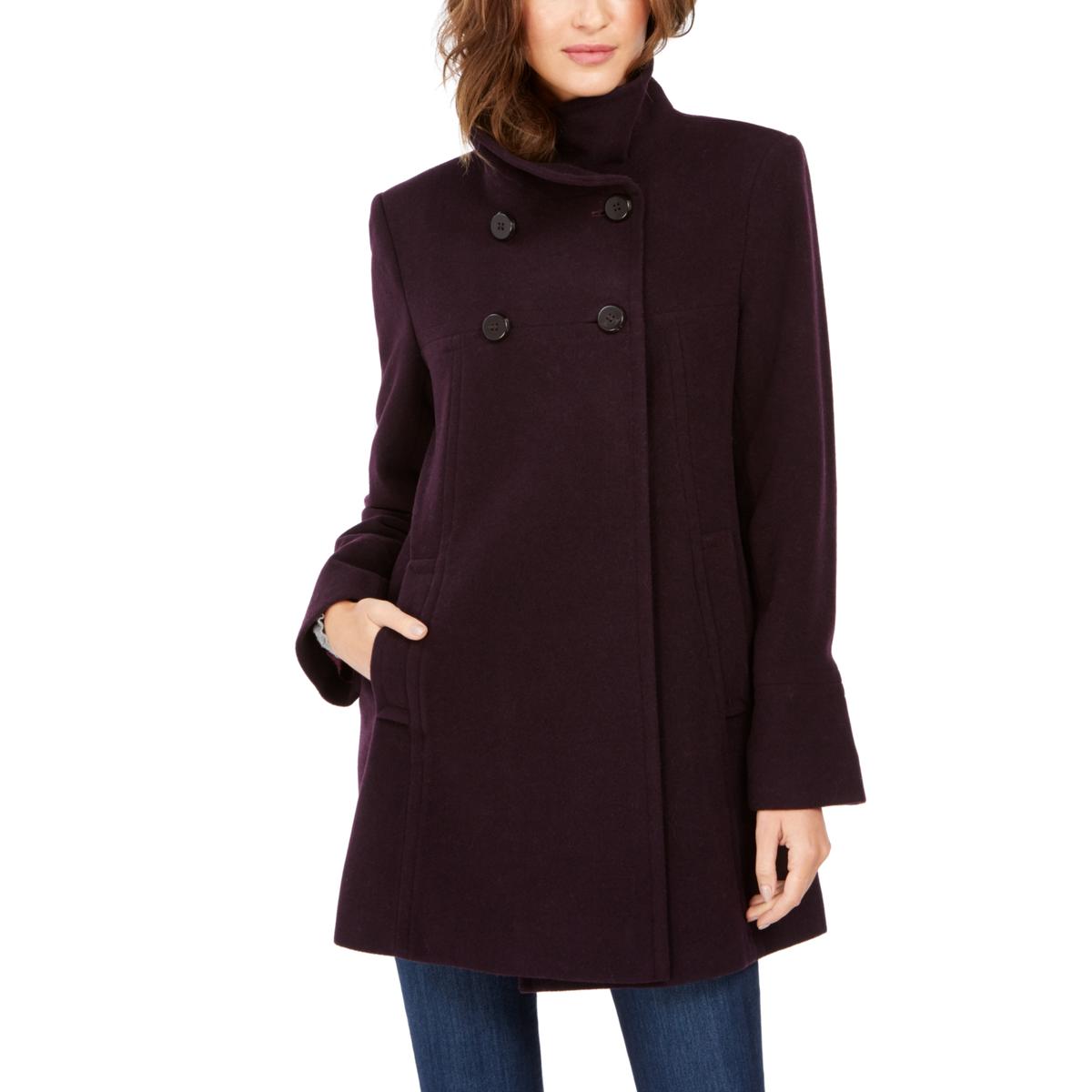 plus size double breasted flare coat
