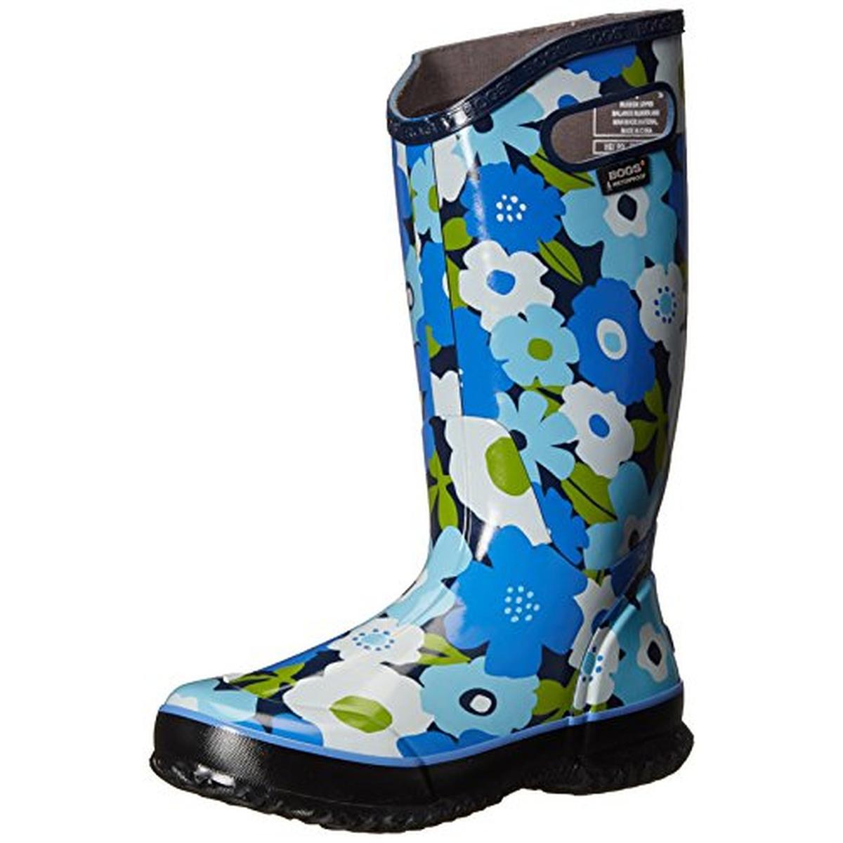 Bogs 8193 Womens Spring Flowers Mid-Calf Floral Print Rain Boots Shoes ...