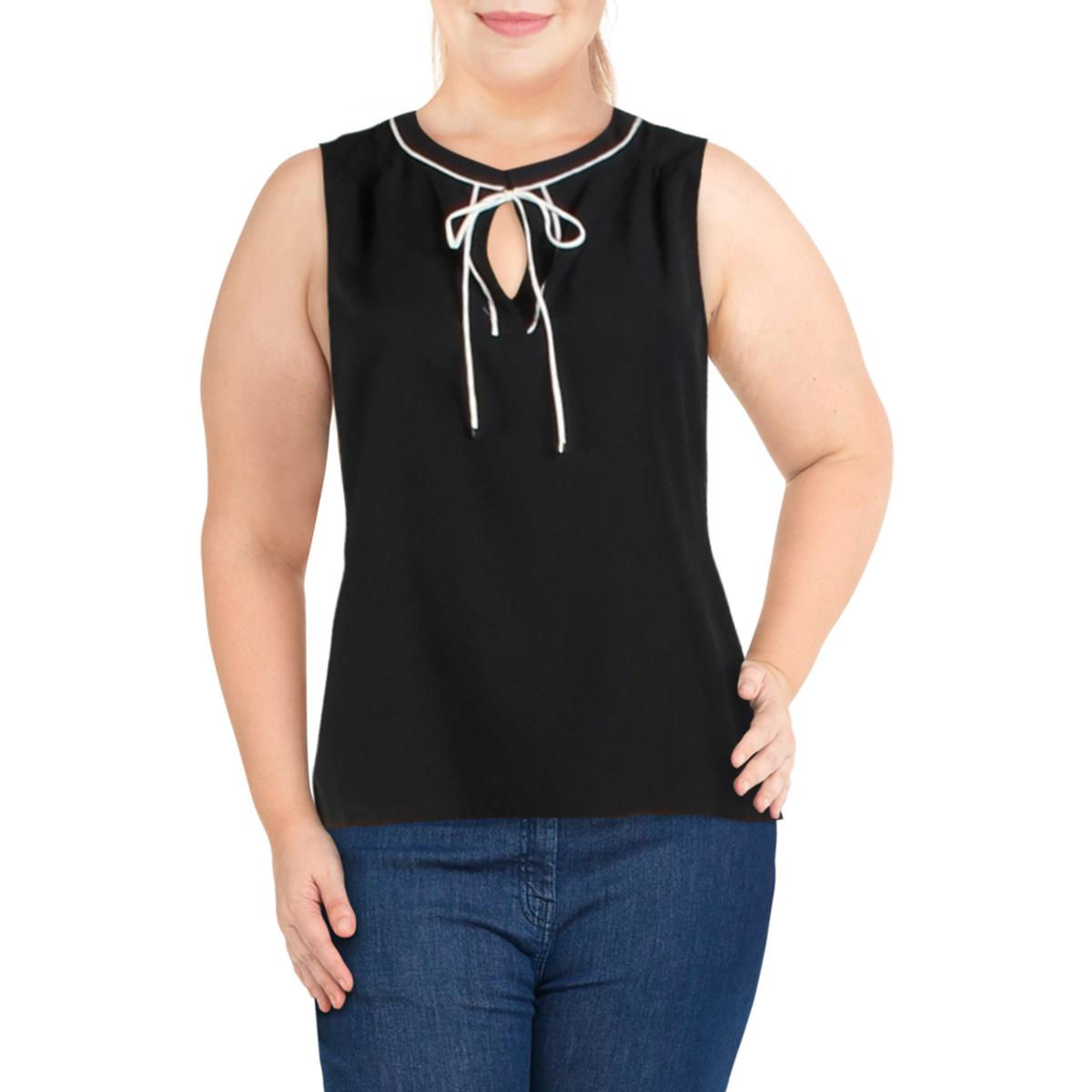tommy hilfiger tie neck blouse