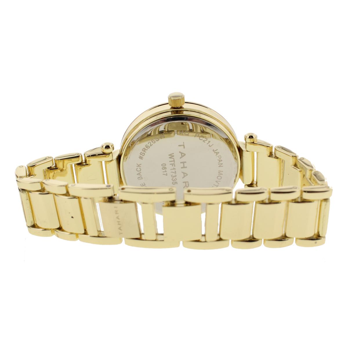 Tahari Womens Gold Pave Round Fashion Wristwatch O/S BHFO 0673 ...