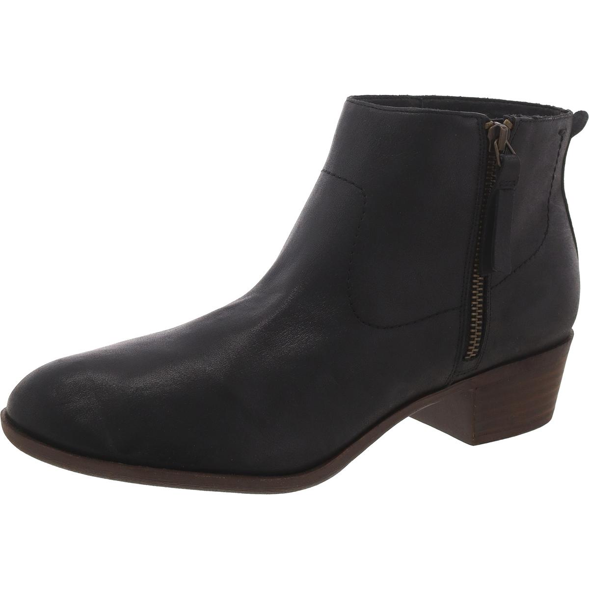 Lucky Brand Women's Leather Low Block Heel Almond Toe Ankle Bootie - Picture 4 of 15