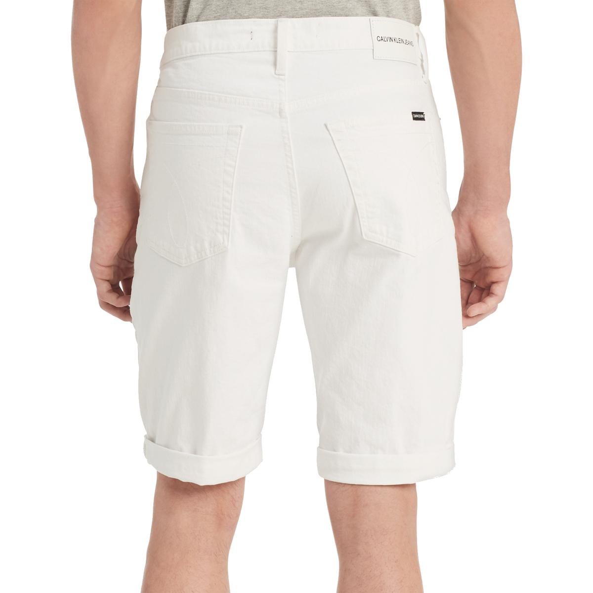 Calvin Klein Mens White Denim Cuffed Casual Bermuda Shorts 40 BHFO 3347 683801442967 | eBay