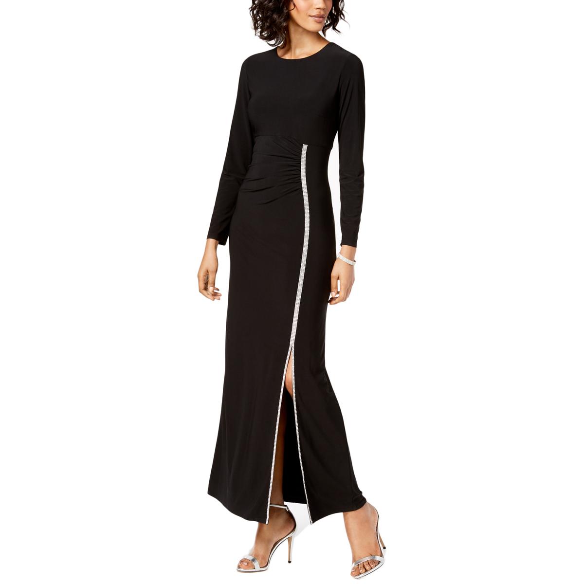 MSK Womens Black Knit Embellished Formal Evening Dress Gown 6 BHFO 9057 ...