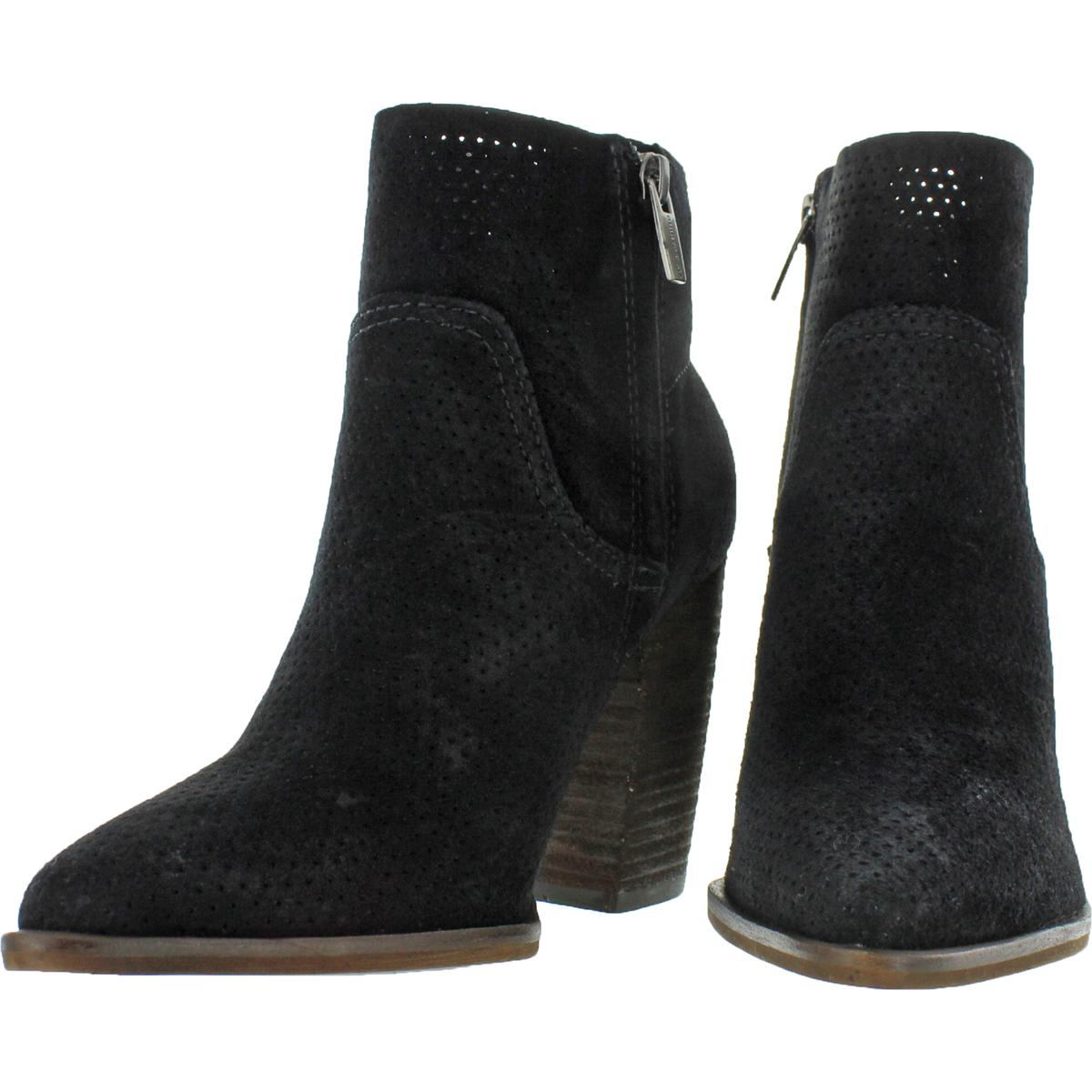 stacked heel bootie