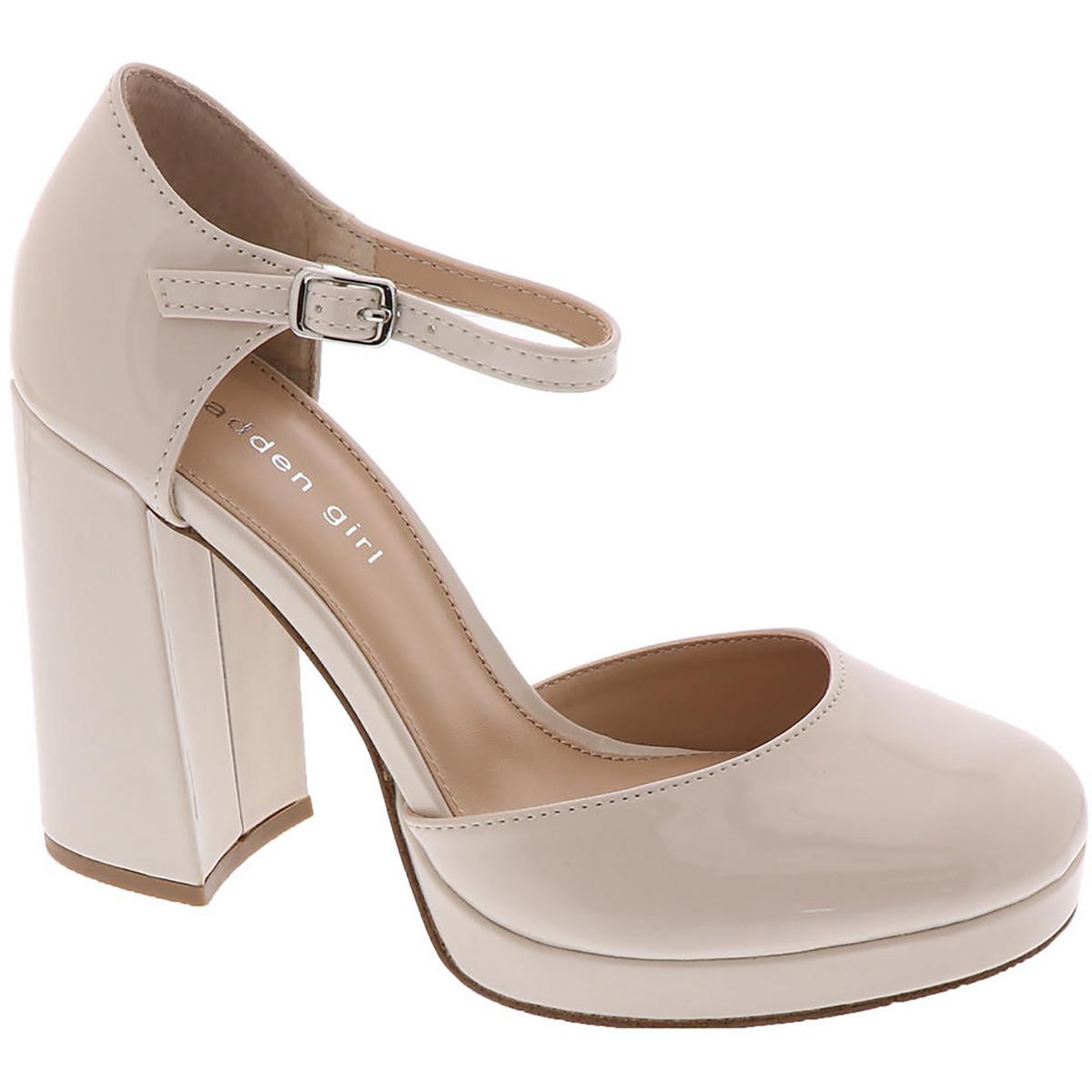 Madden Girl Womens Unaa Block Heel Ankle Strap Block Heels Shoes BHFO