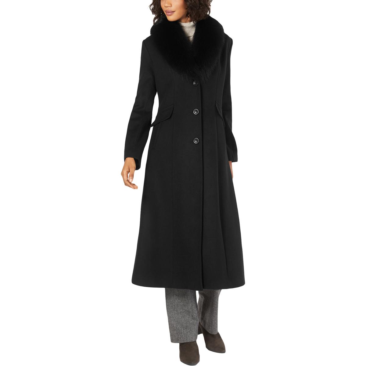 womens black wool maxi coat