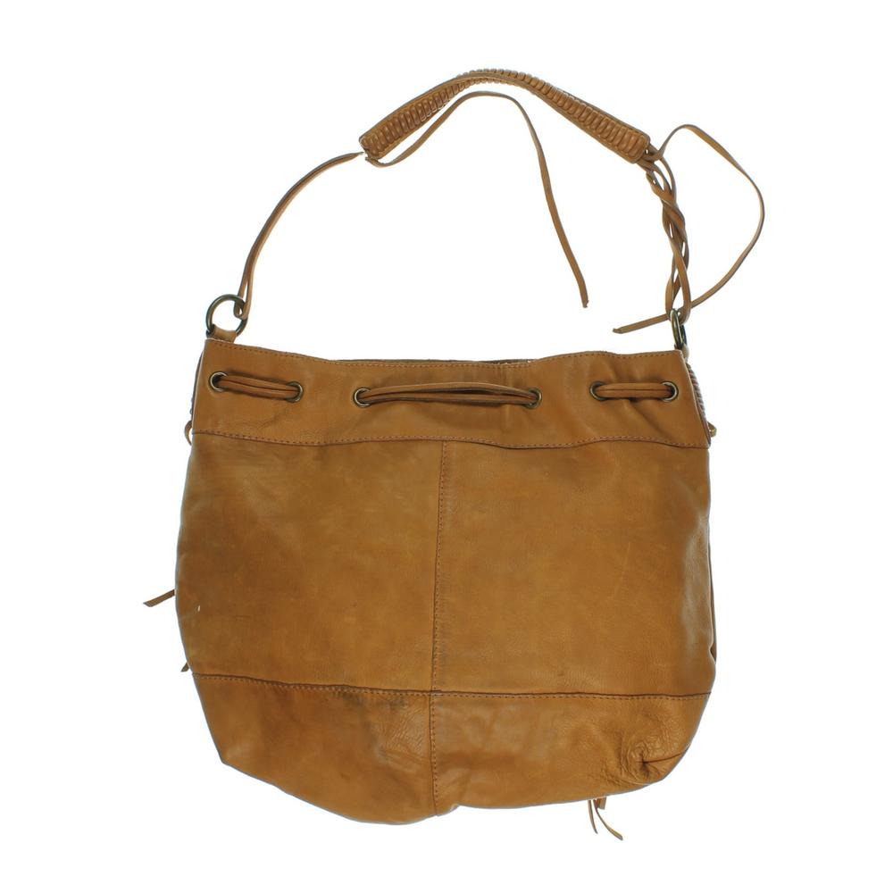 Lucky Brand Tan Lined Leather Hobo Handbag Large BHFO | eBay