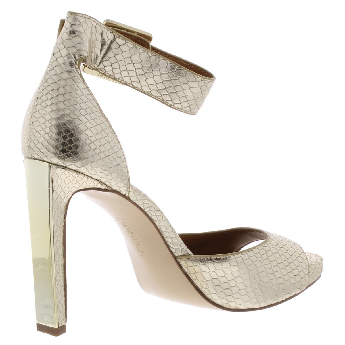 Calvin Klein Womens Marinda Gold D'Orsay Heels Shoes 9 Medium (B,M ...