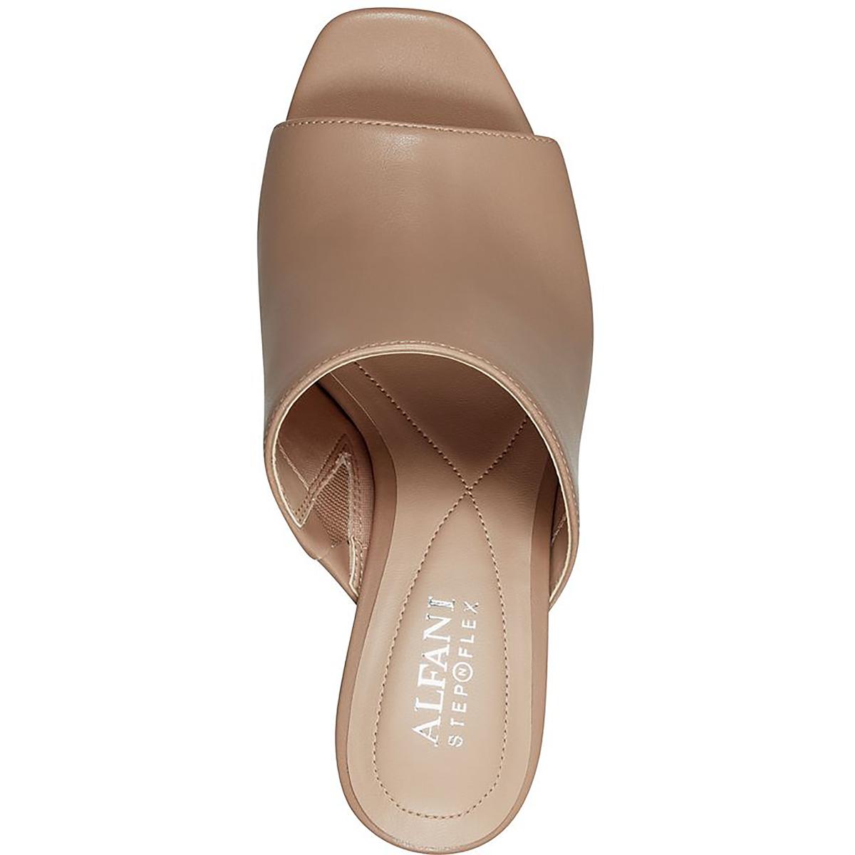 Alfani Womens Magnolea Wood-Heel Slip On Dress Sandal Block Heel Shoes BHFO  7465