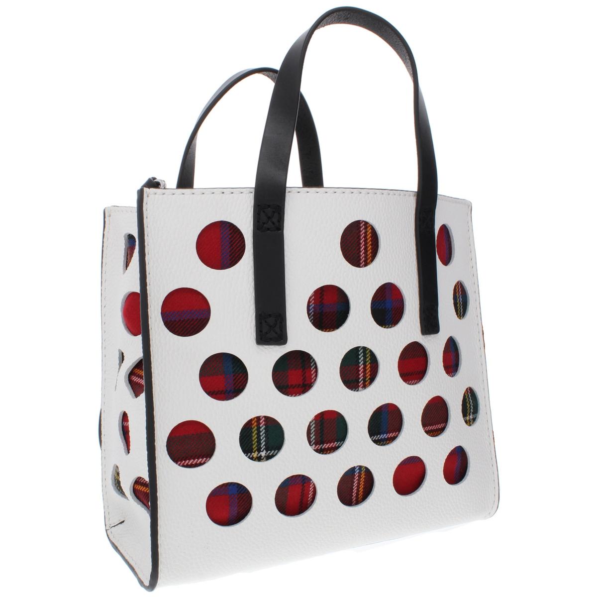 Marc Jacobs Womens White Leather Plaid Mini Tote Handbag Purse Small BHFO 3737 | eBay