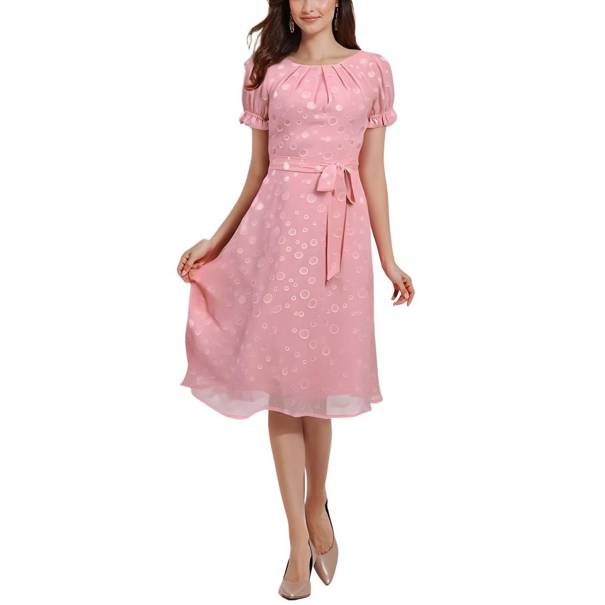 NY Collection Womens Chiffon Knee-Length Daytime Midi Dress Petites BHFO 0421 - Picture 5 of 6