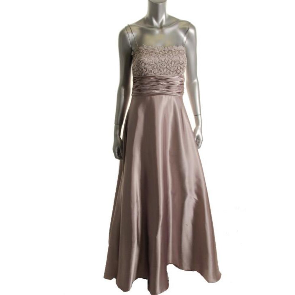 taupe ball gown