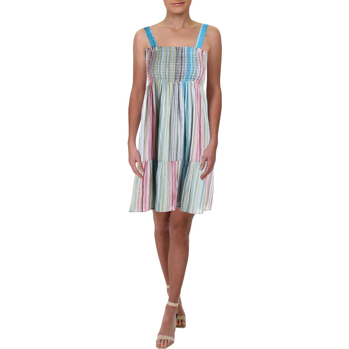 Aqua Womens Striped Sleeveless KneeLength Sundress BHFO 2672 eBay
