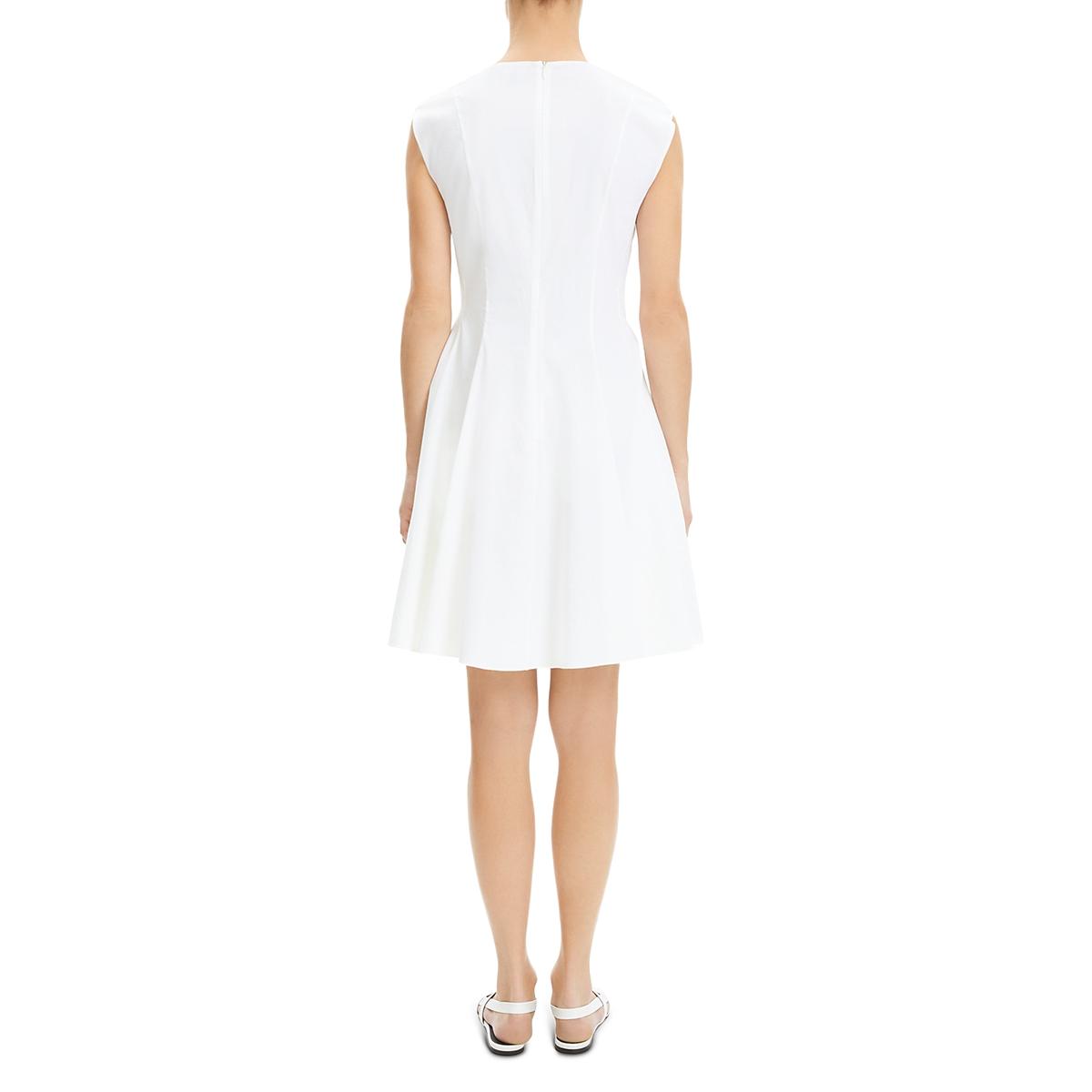 Theory Womens White Linen Blend Sleeveless Daytime Casual Dress 12 BHFO ...