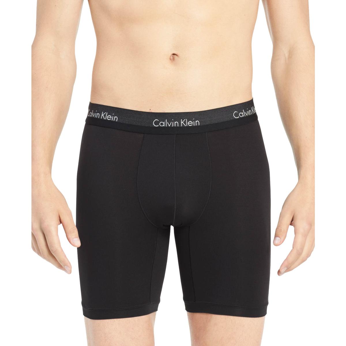Calvin Klein Mens Black Logo Underwear Long Boxer Brief S 36-38 BHFO ...