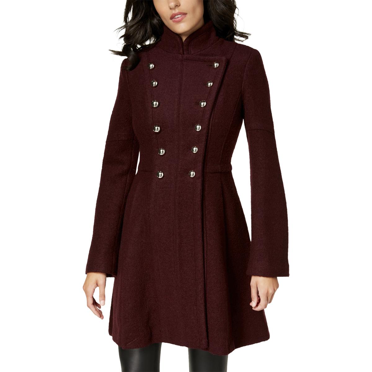 Guess Womens Red Wool Blend Long Dressy Coat Outerwear S BHFO 6157 | eBay