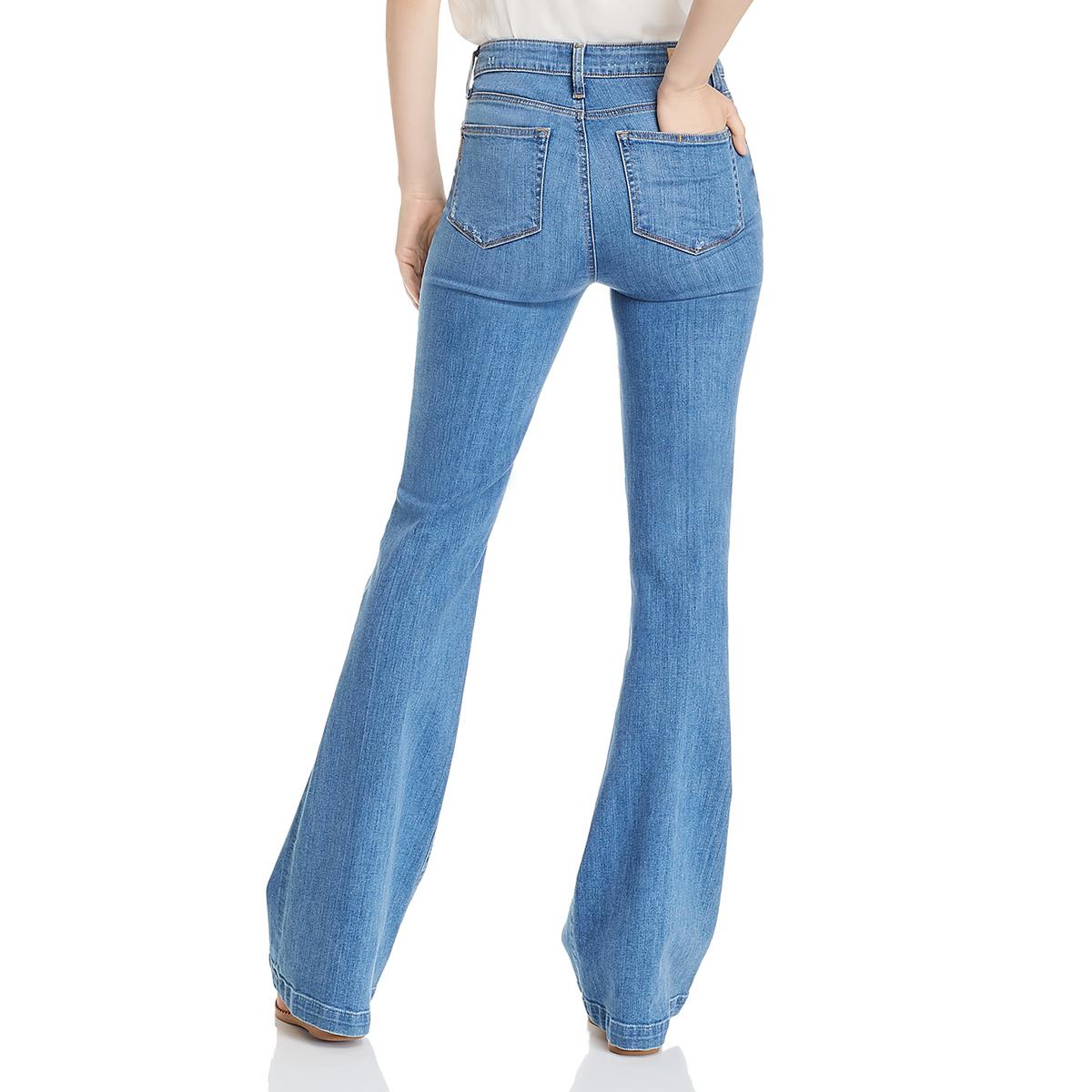 Paige Denim Womens Blue Wide Leg Light Wash Denim High-Waist Jeans 29 ...