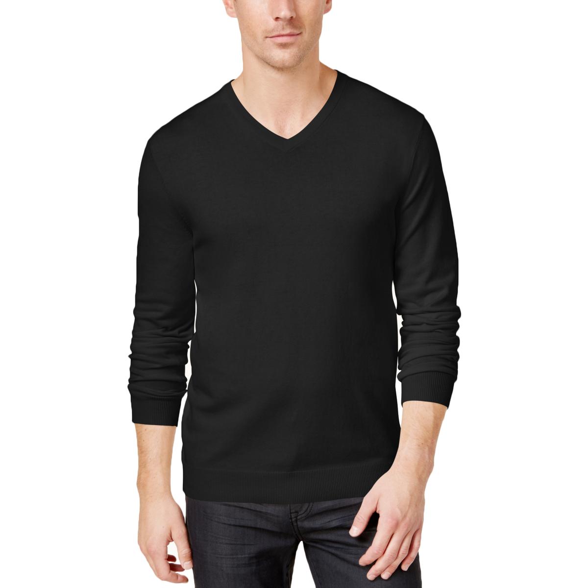 Alfani Mens Black Slim Fit Long Sleeves V-Neck Pullover Sweater XL BHFO ...
