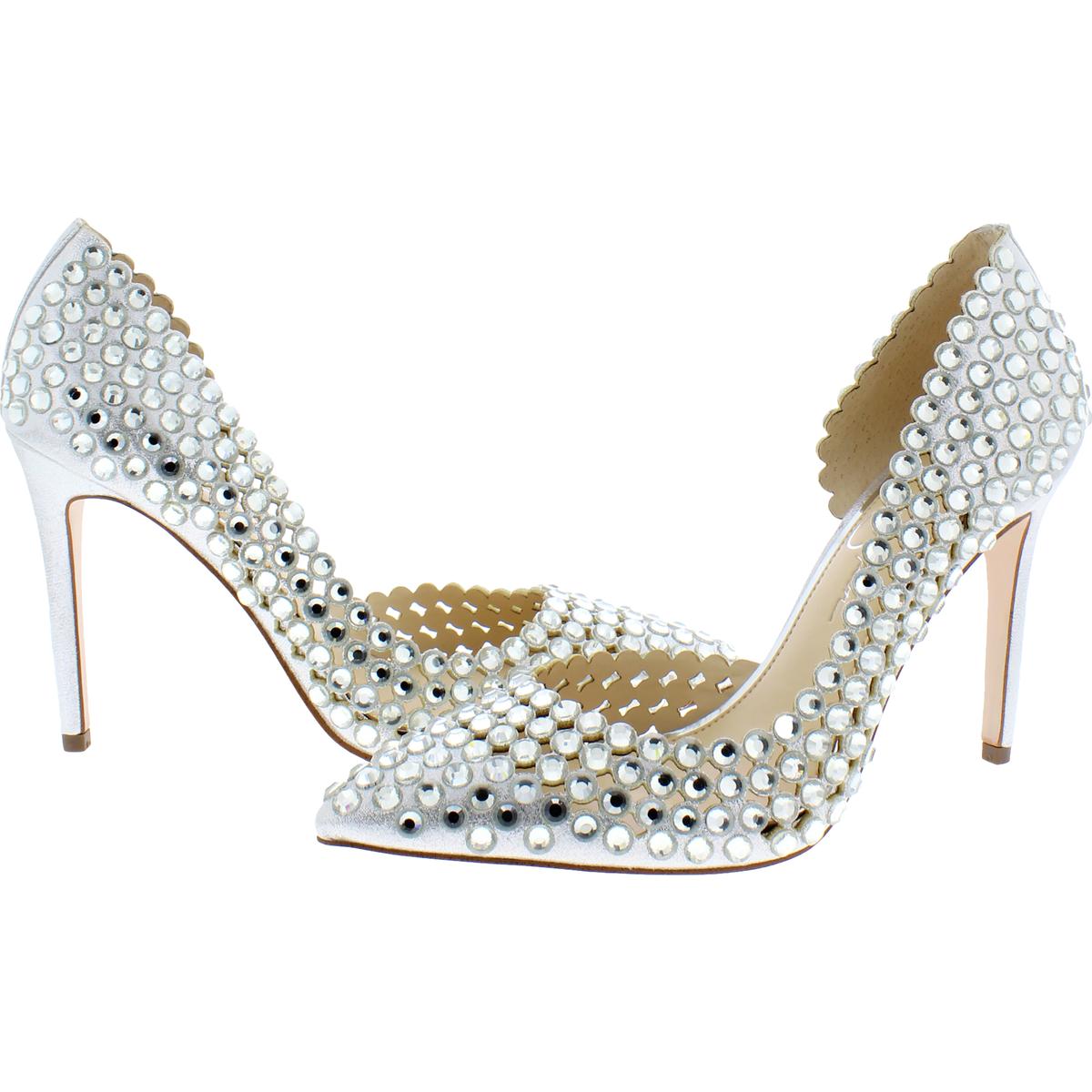 Jessica Simpson Women's Preppi Crystal Rhinestone Pointed Toe Stiletto ...