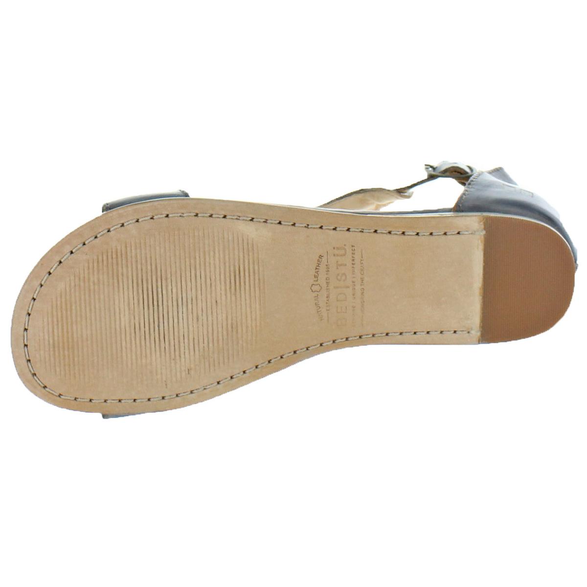 Bed Stu Women's Sable Distressed Leather Flat Sandals Shoes Gray Size 9 651457244419 | eBay