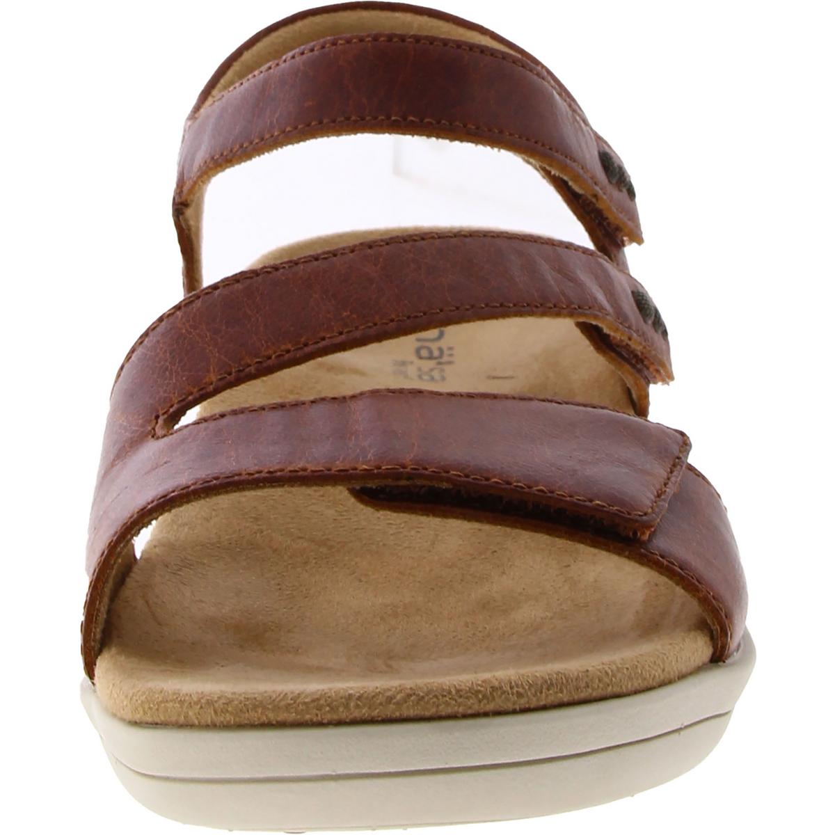 Hälsa Womens Denia Leather Comfort Open Toe Wedge Sandals Shoes BHFO 6687 - Picture 9 of 12