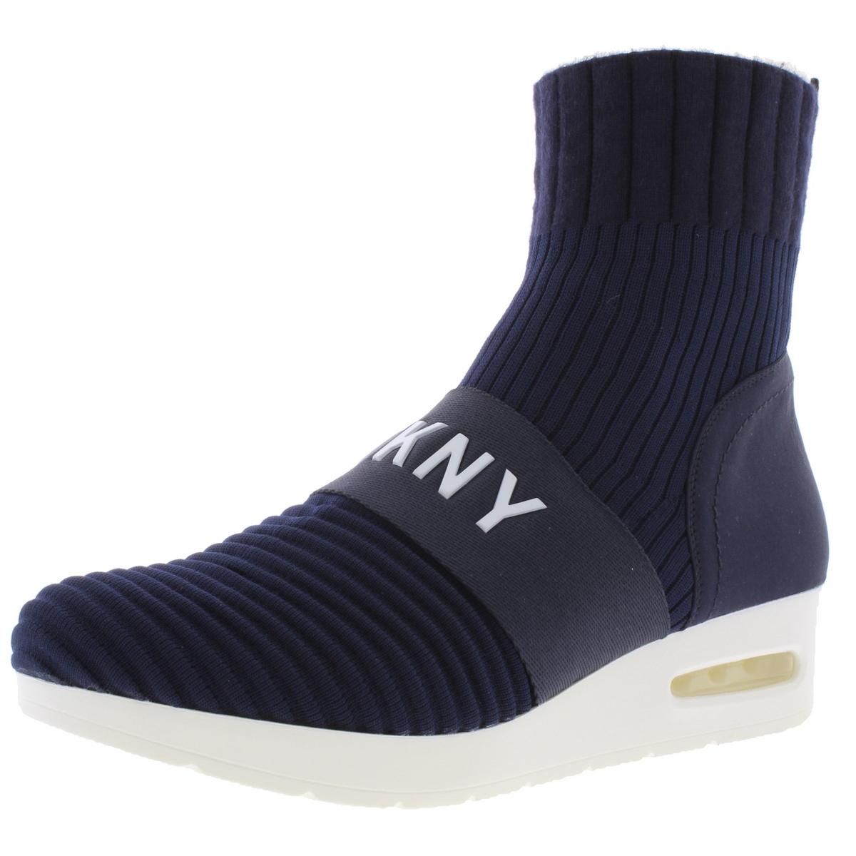 DKNY Womens Anna Navy Stretch Sock Sneakers Shoes 5.5 Medium (B,M) BHFO