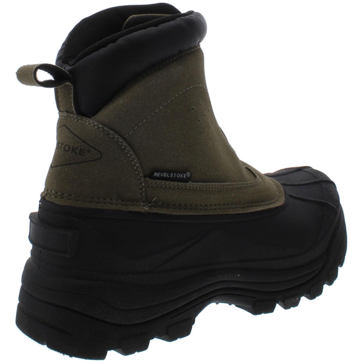 Revelstoke Mens Halifax Black Faux Suede Snow Boots Shoes 9 Medium (D) BHFO 4707 eBay