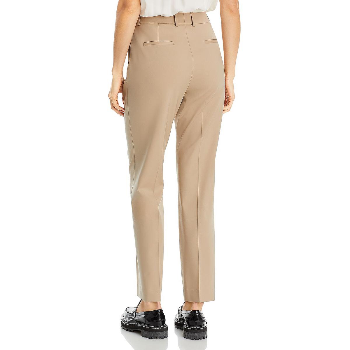 Lafayette 148 New York Womens Clinton Taupe Wool Blend Ankle Pants