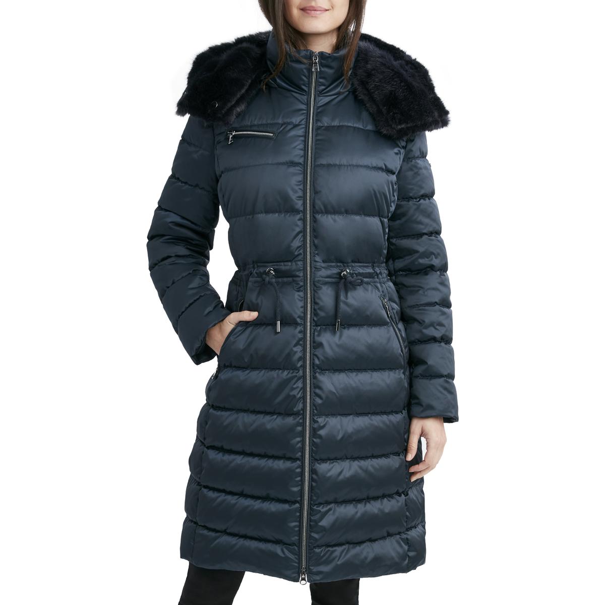 Laundry by Shelli Segal Women s Satin Quilted Long Puffer Coat